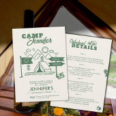 Camping Glamping Mountain Green Bachelorette Party Kaart