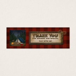 Camping, Glamping, Natuur bruiloft gunst Label 2 Mini Visitekaartjes