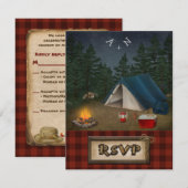 Camping Glamping Vissen Bruiloft RSVP Kaart (Voorkant / Achterkant)