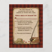 Camping Glamping Vist bruiloft RSVP-kaart RSVP Kaartje (Achterkant)