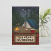 Camping, glamping, Vist, Natuur bruiloft uitnodige Kaart (Staand voorkant)