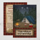 Camping, glamping, Vist, Natuur bruiloft uitnodige Kaart (Voorkant / Achterkant)