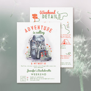 Camping Glamping Wildbloemen Bachelorette Party Kaart