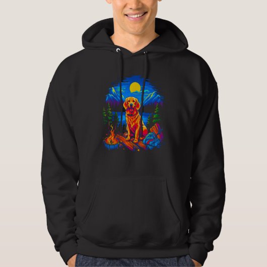 Camping Golden Retriever Dog Hoodie (Voorkant)