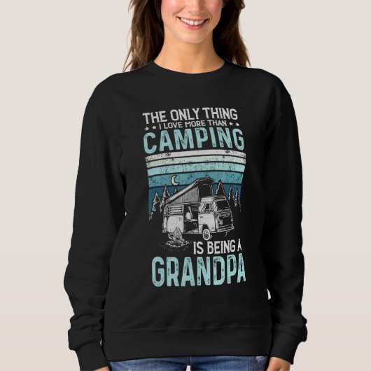 Camping Grandpa Retro  buitenshuis grootouder Trui (Voorkant)