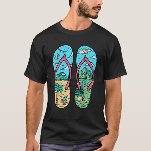 Camping Graphics in Sandals Campers T-shirt (Voorkant)