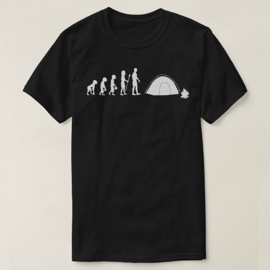 Camping grappige retro-evolutie van mensen met een t-shirt (Design voorkant)
