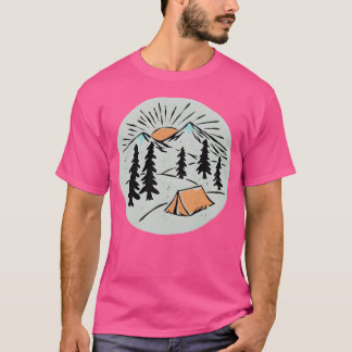Camping grappige retro familie t-shirt