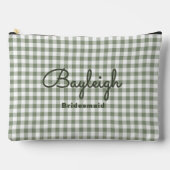 Camping Green Checkered Bridesmaid Etui (Voorkant)