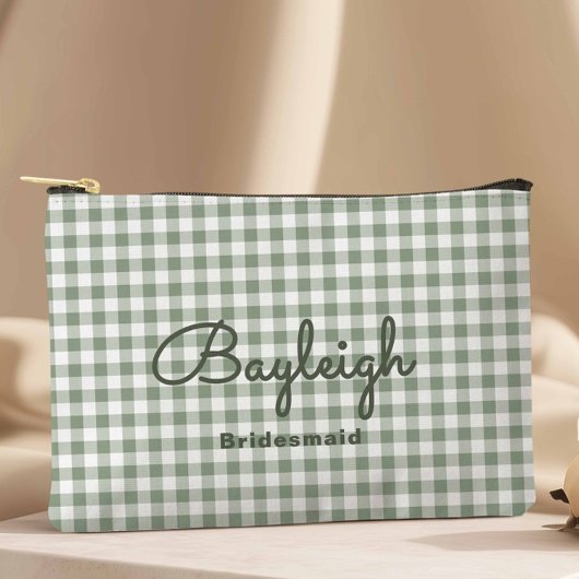 Camping Green Checkered Bridesmaid Etui
