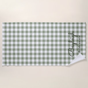 Camping Green Checkered Bridesmaid Strandlaken