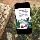 Camping Grill en Smores Camp Out Verjaardag van he Kaart