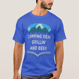 Camping Grillen en Bier Camper Feest Kamp Reünie T-shirt
