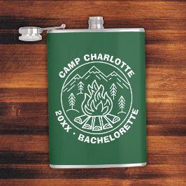 Camping Groen Wit Kamp Bachelorette Aangepast Heupfles