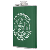 Camping Groen Wit Kamp Bachelorette Aangepast Heupfles (Links)