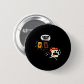 Camping Groep Knuffel Smores Grappige Marshmallow Ronde Button 5,7 Cm (Voorkant /achterkant)