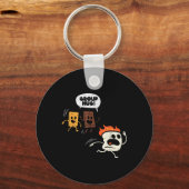 Camping Groep Knuffel Smores Grappige Marshmallow Sleutelhanger (Voorkant)