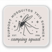 Camping group mosquito funny summer camp trip sticker (Voorkant)