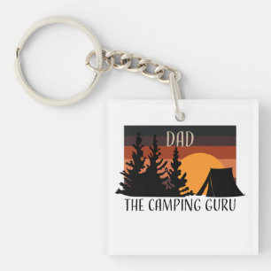 Camping Guru Dad Natuur Lover Sleutelhanger