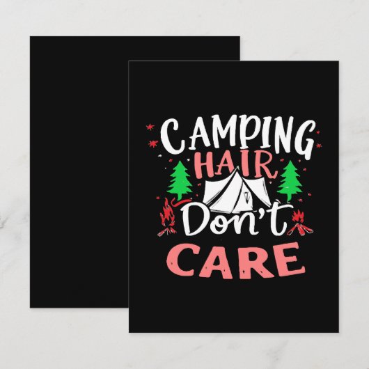 Camping Haar Niet Uitmaakt Grappig Informatiekaartje (Voorkant / Achterkant)