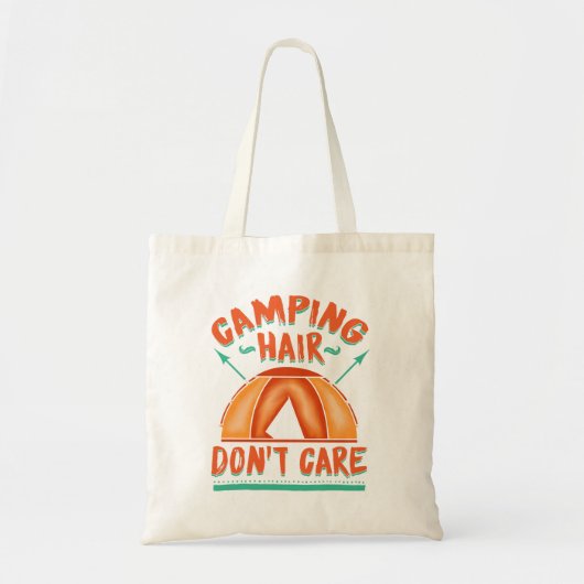 Camping Hair Don't Care Grappig Avontuur Tote Bag (Voorkant)