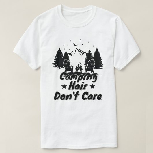Camping Hair Don't Care T-shirt (Design voorkant)