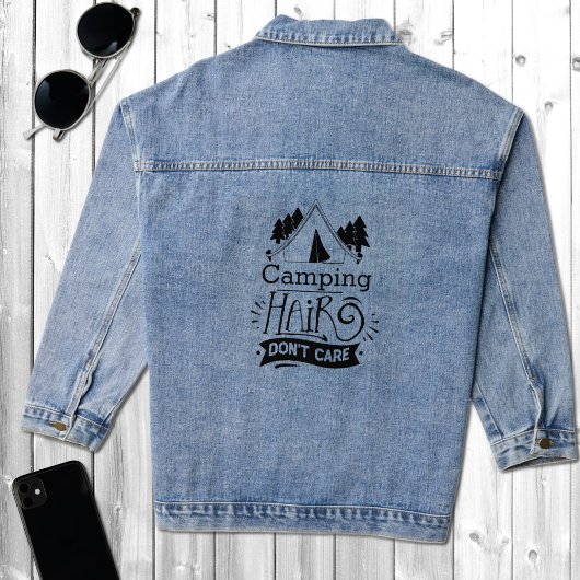 Camping Hair kan niet schelen Denim Jacket