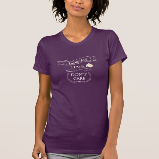 Camping Hair kan niet schelen T-shirt (Voorkant)