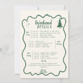 Camping Hand getrokken Lijst Groene vrijgezellenfe Kaart (Achterkant)