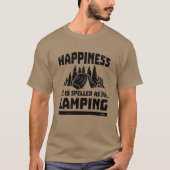 Camping happiness satisfaction funny saying retro t-shirt (Voorkant)