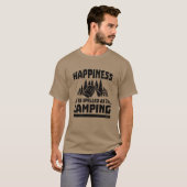 Camping happiness satisfaction funny saying retro t-shirt (Voorkant volledig)