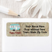 Camping Happy Camper gepersonaliseerd retour adres Etiket (Insitu)