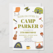 Camping Happy Camper Verjaardagsfeestje Kaart (Voorkant)