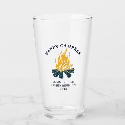 Camping Happy Campers Vacation Family Trip Custom Glas (Voorkant)