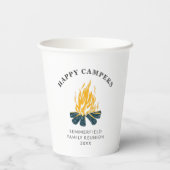 Camping Happy Campers Vacation Family Trip Custom Papieren Bekers (Achterkant)