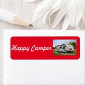 Camping Happy Retirement in de RV door Funnycoomb Etiket (Insitu)