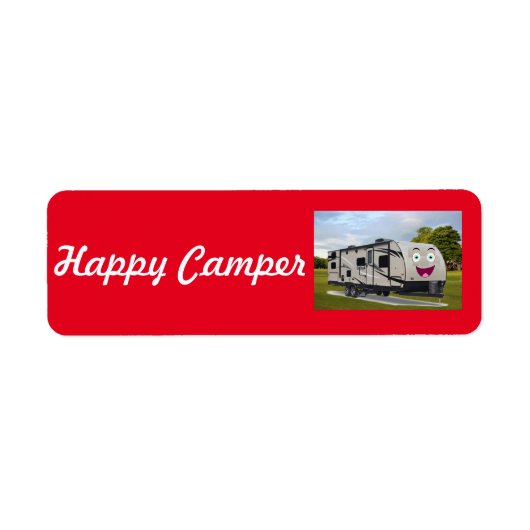 Camping Happy Retirement in de RV door Funnycoomb Etiket (Voorkant)