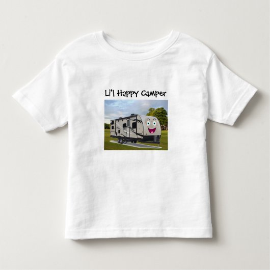 Camping Happy Retirement in de RV door Funnycoomb Kinder Shirts (Voorkant)