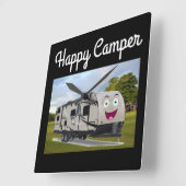 Camping Happy Retirement in de RV door Funnycoomb Vierkante Klok (Hoek)
