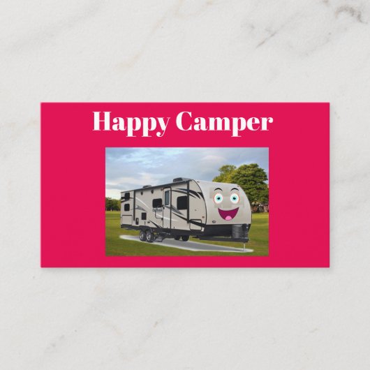 Camping Happy Retirement in de RV door Funnycoomb Visitekaartje (Voorkant)