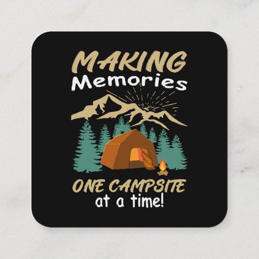 CAMPING Herinneringen maken Vierkante Visitekaartje (Achterkant)