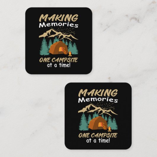 CAMPING Herinneringen maken Vierkante Visitekaartje (Voorkant / Achterkant)