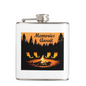 Camping Herinneringen wachten Heupfles (Voorkant)