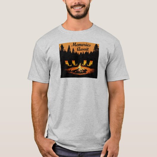 Camping Herinneringen wachten T-shirt (Voorkant)
