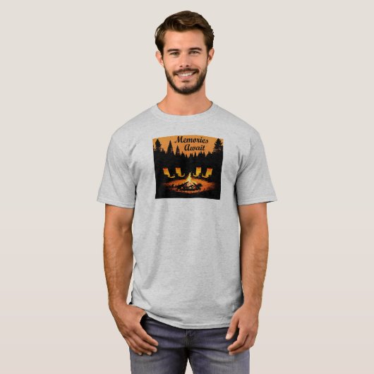 Camping Herinneringen wachten T-shirt (Voorkant volledig)