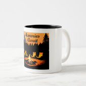 Camping Herinneringen wachten Tweekleurige Koffiemok (Voorkant rechts)
