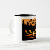 Camping Herinneringen wachten Tweekleurige Koffiemok (Voorkant links)