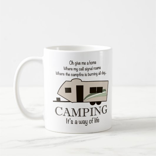 Camping: Het is een manier van leven Mok (Links)