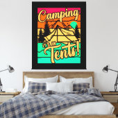 Camping Het is in Tenten Canvas Afdruk (Insitu (Slaapkamer))