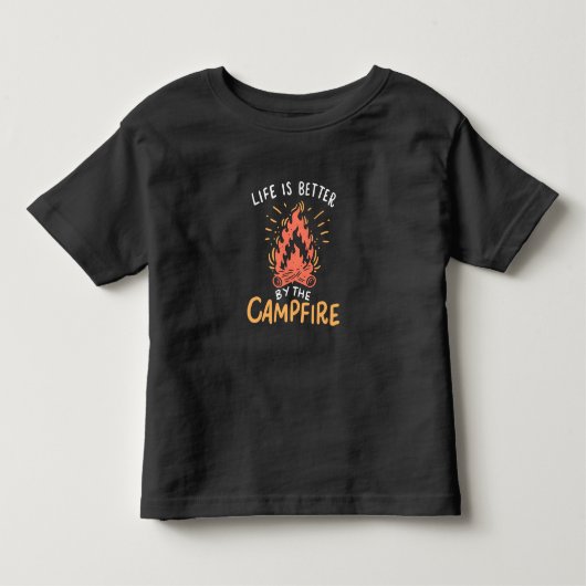 Camping - Het Leven Is Beter Bij Het Kampvuur Kinder Shirts (Voorkant)